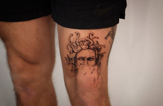 Thigh tattoo for men idea